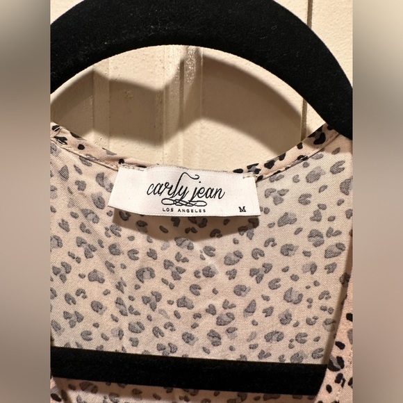 Carly Jean Laurel Maxi Dress Tiered Animal Print Tan Oversized Boho , M - Picture 6 of 11